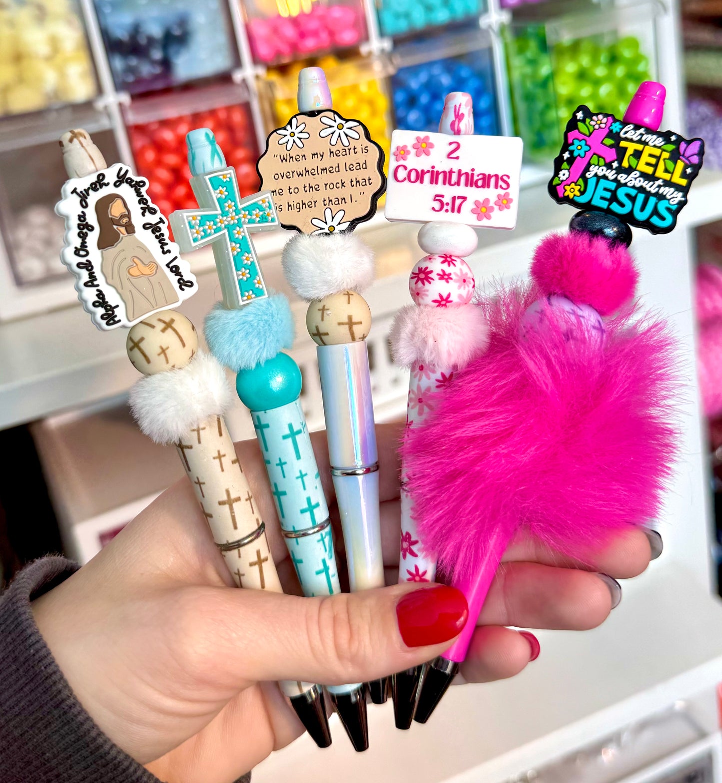 Custom premade wholesale beaded pens (leave in the notes at checkout what style pen/ pens you would like me to make)