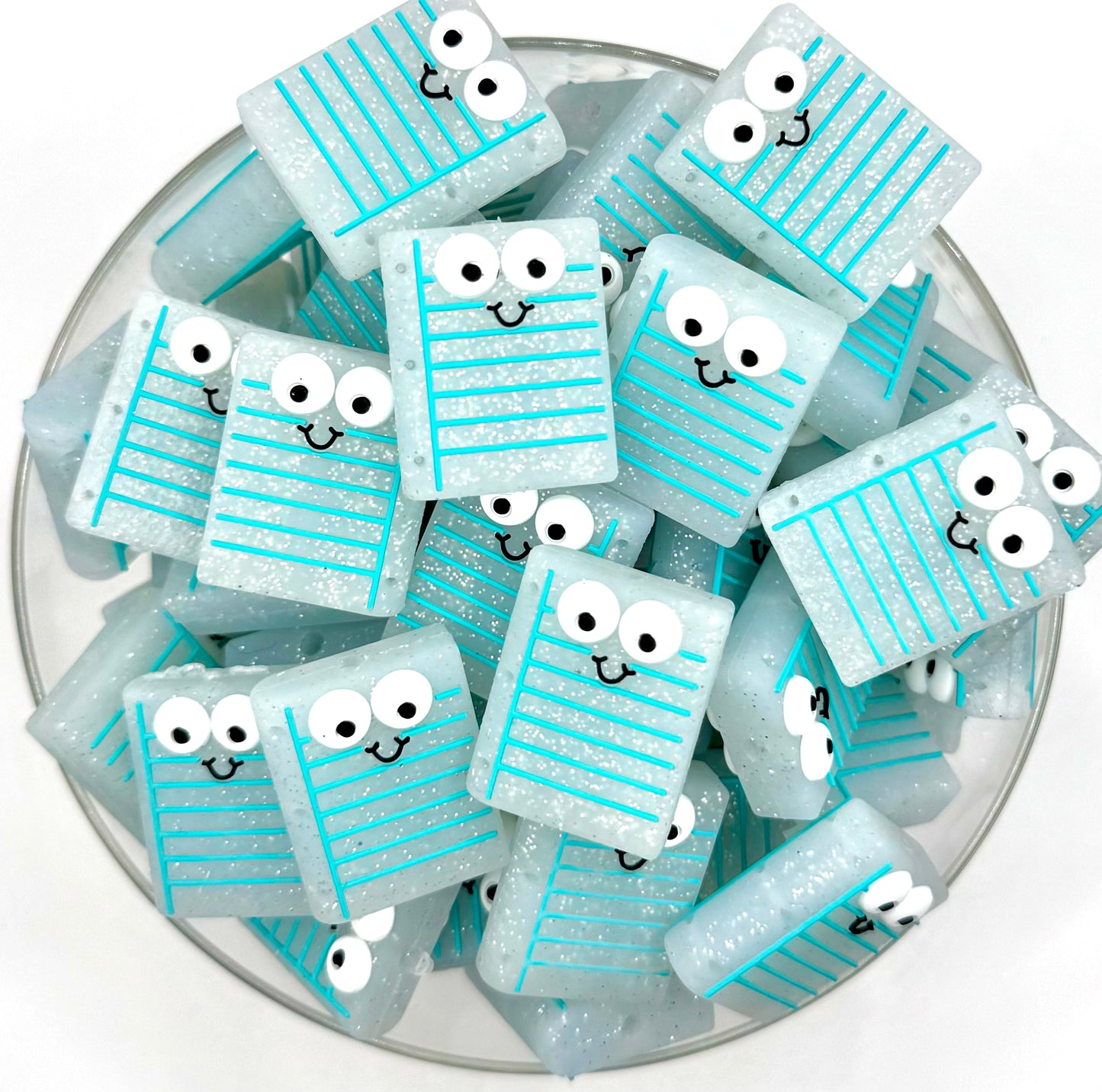 3D glitter paper (HBK exclusive) silicone focal bead