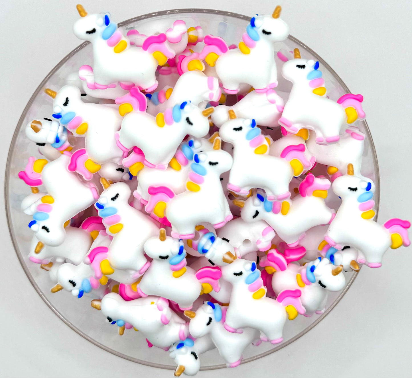 3D rosy the unicorn silicone focal bead