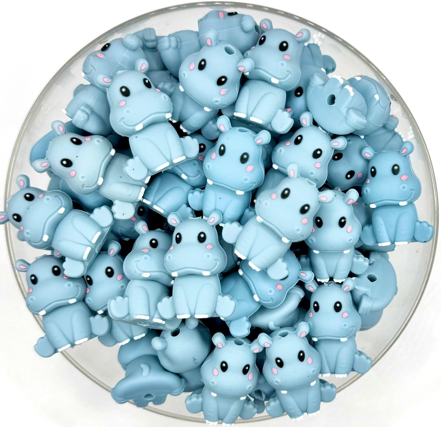 3D bubbles the hippo silicone focal bead