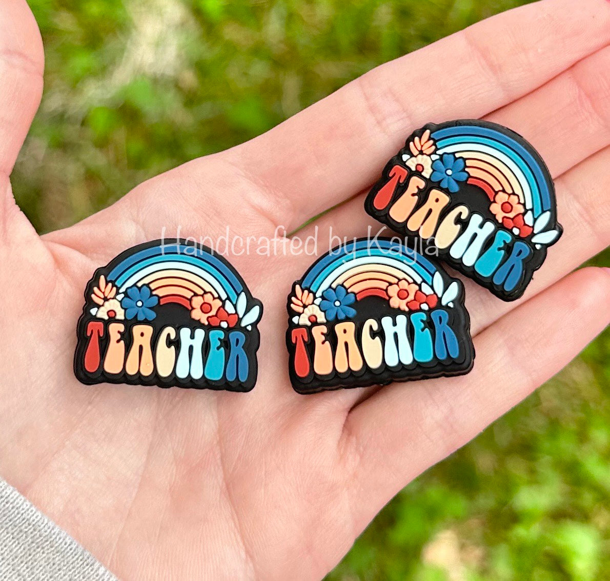 Boho teacher rainbow (HBK exclusive) focal bead