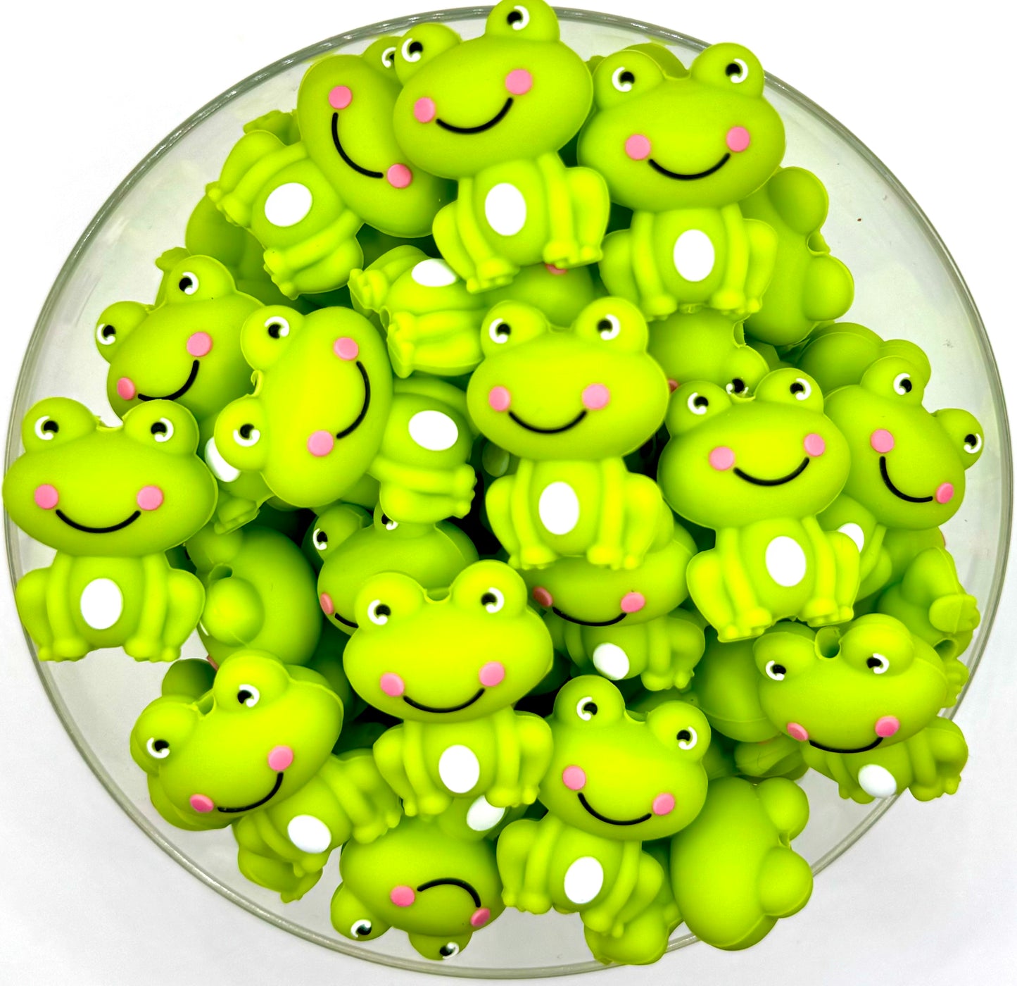 3D Lilly the frog silicone focal bead