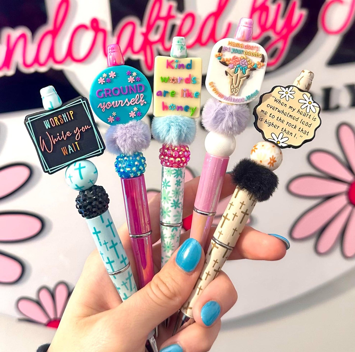 Custom premade wholesale beaded pens (leave in the notes at checkout what style pen/ pens you would like me to make)