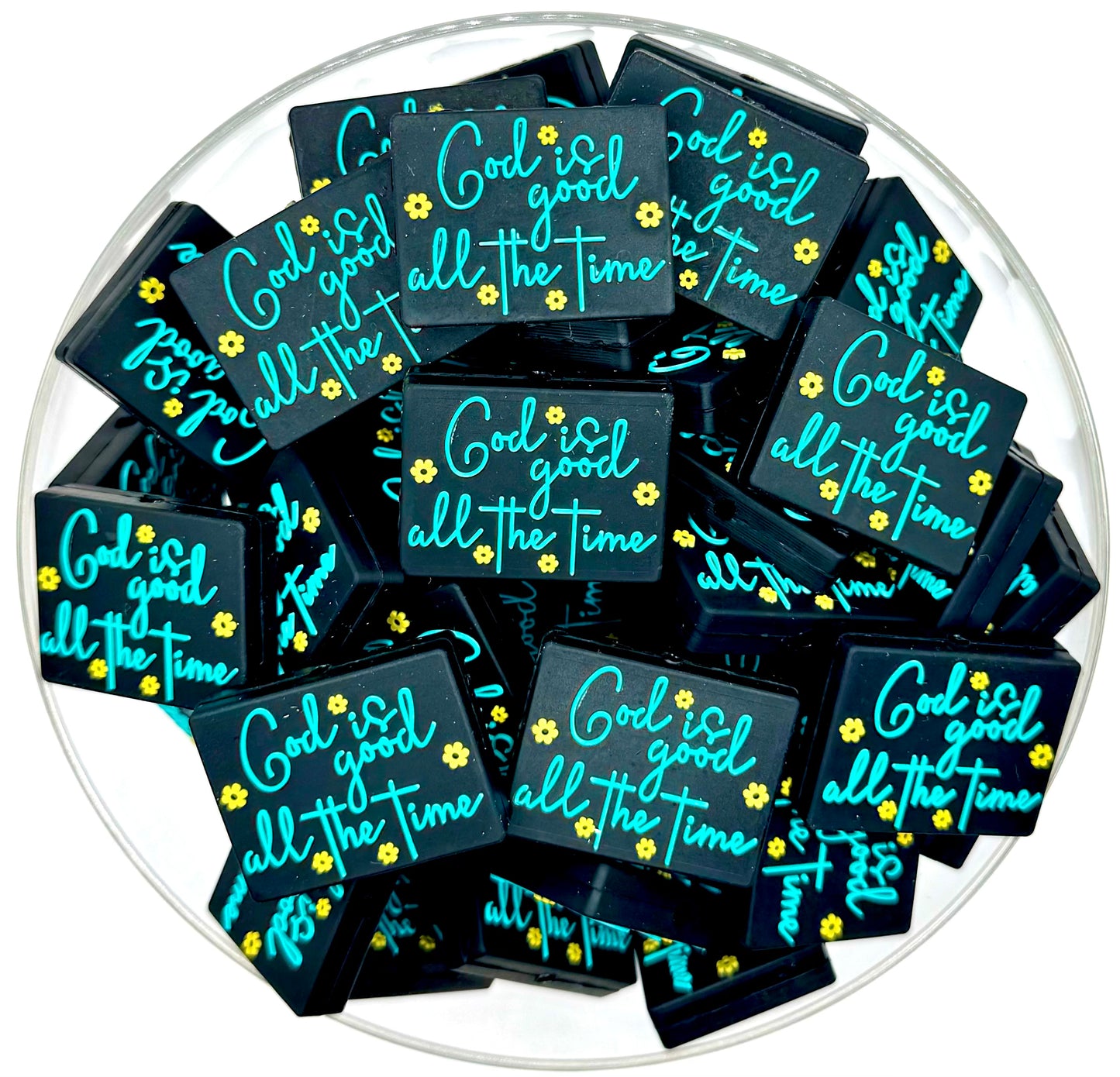 God is good all the time silicone focal bead
