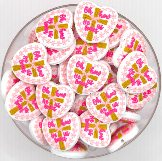 Oh how he loves us silicone focal bead