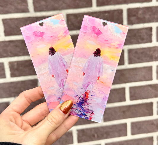 Pink watercolor Jesus walking on water (HBK exclusive) acrylic bookmark 3mm thick