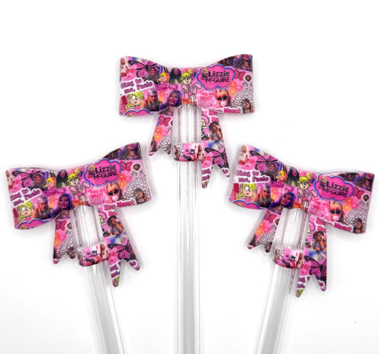 Lizzie (HBK exclusive) big bow silicone straw topper
