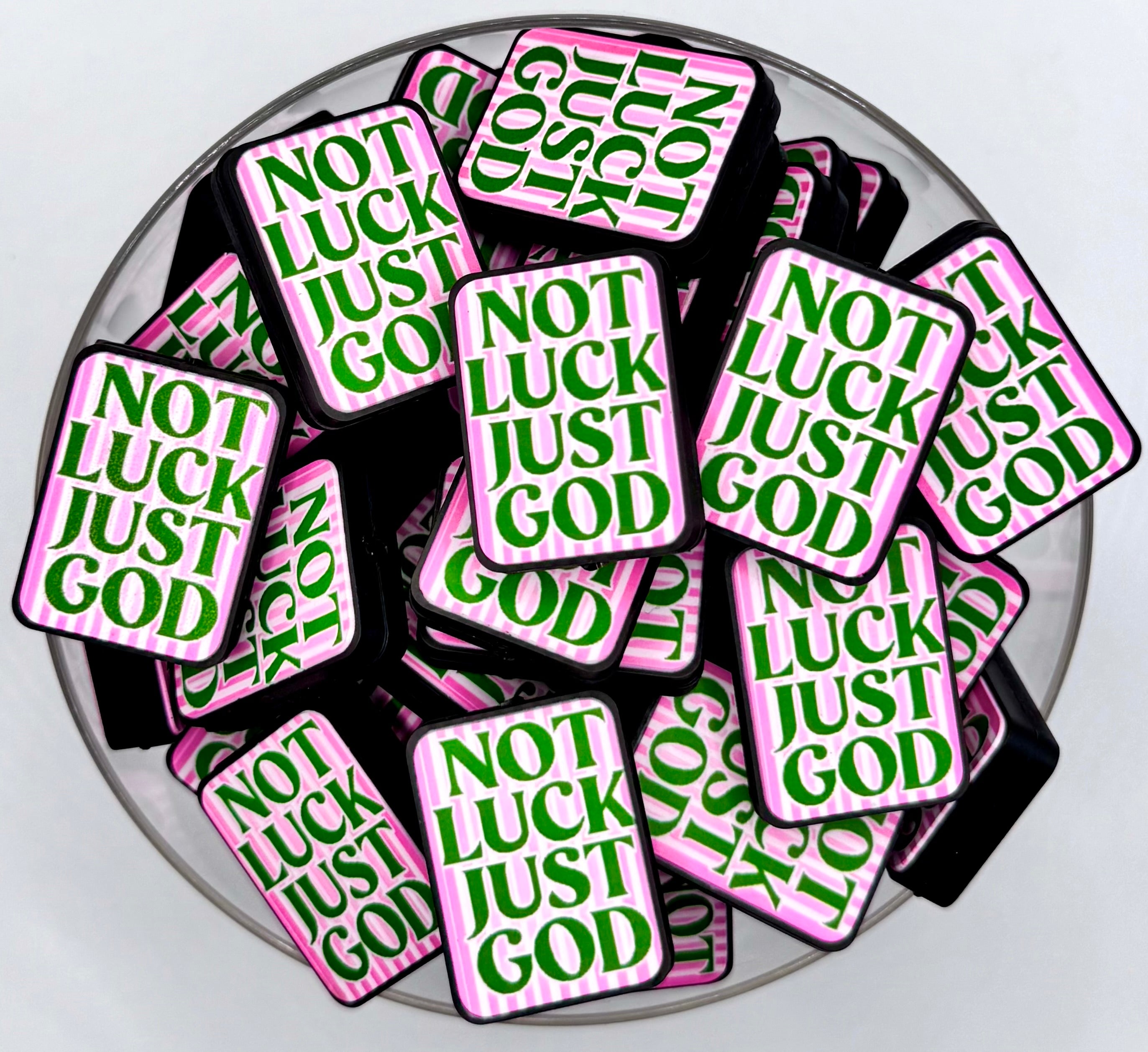 Not luck just God (HBK exclusive) silicone focal bead