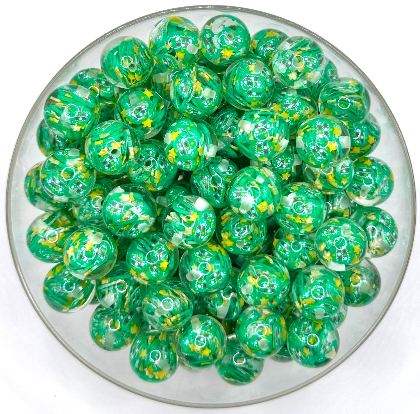 16mm Christmas tree fancy acrylic bead