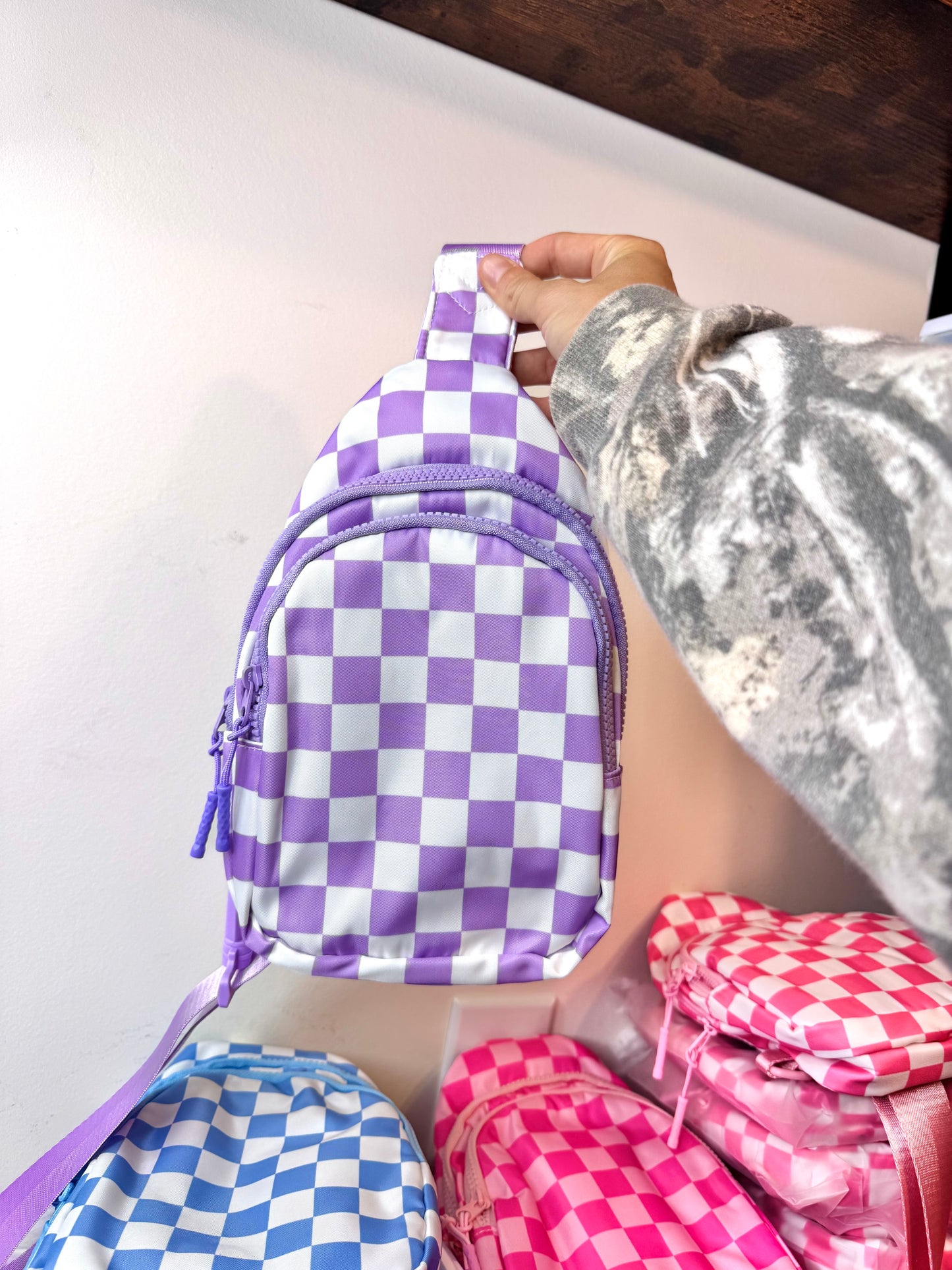 Checkered crossbody bag