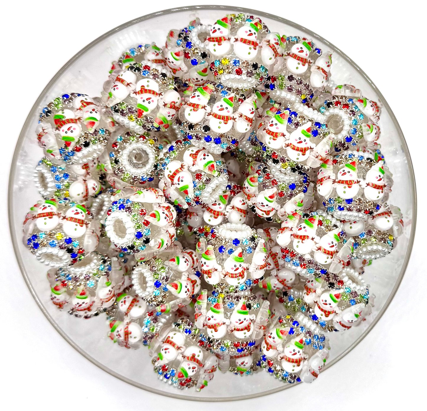 20mm snowman acrylic fancy bead