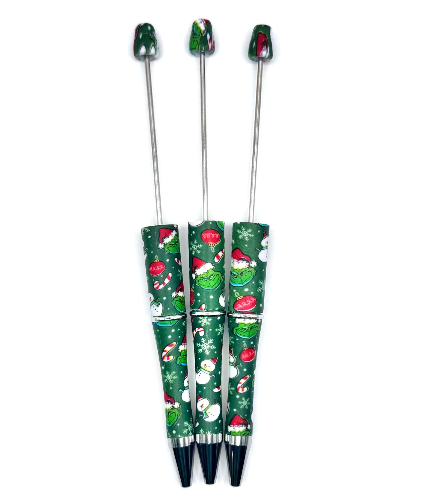 Green man beadable Christmas pen
