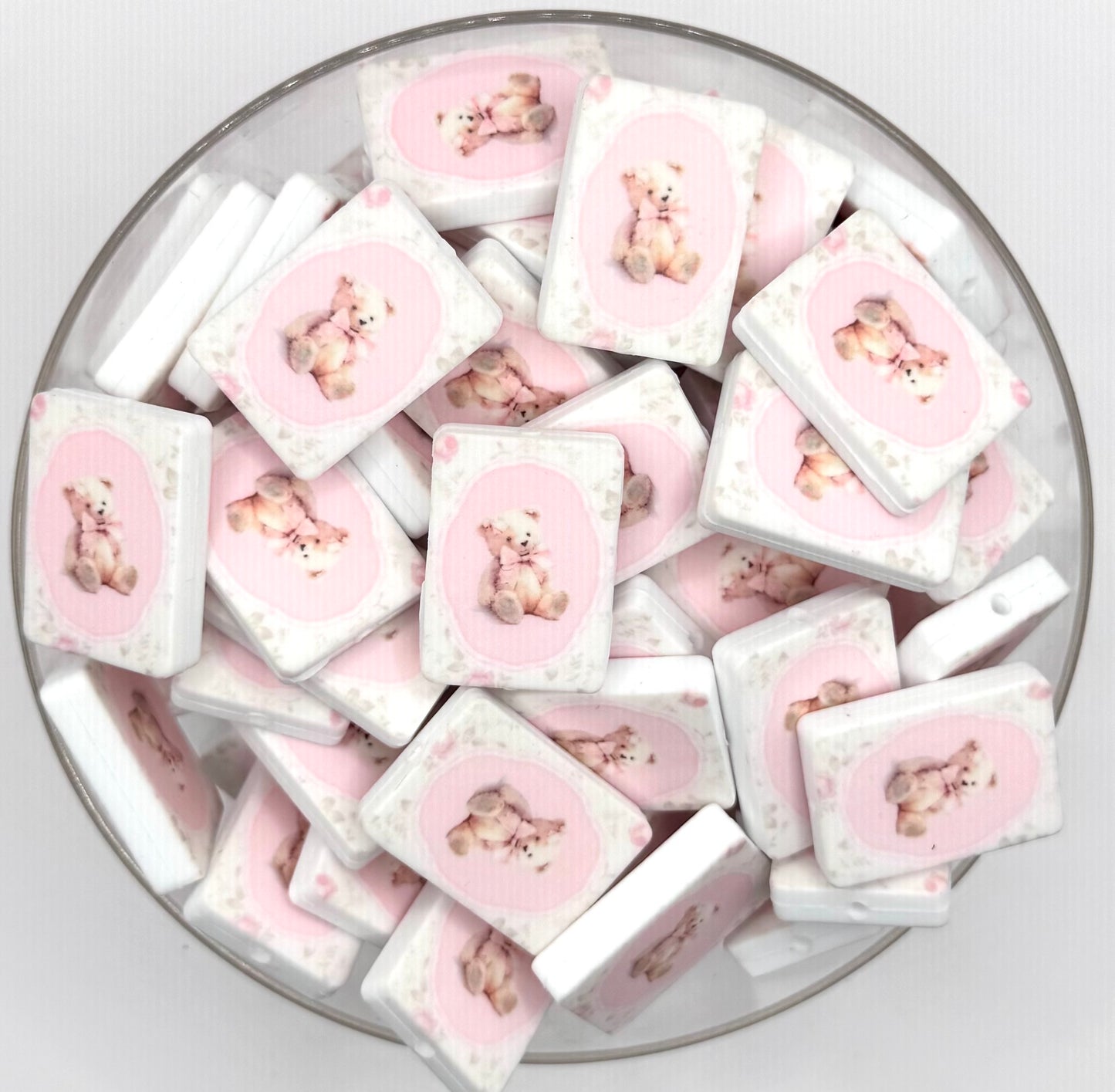 Vintage teddy bear (HBK exclusive) silicone focal bead