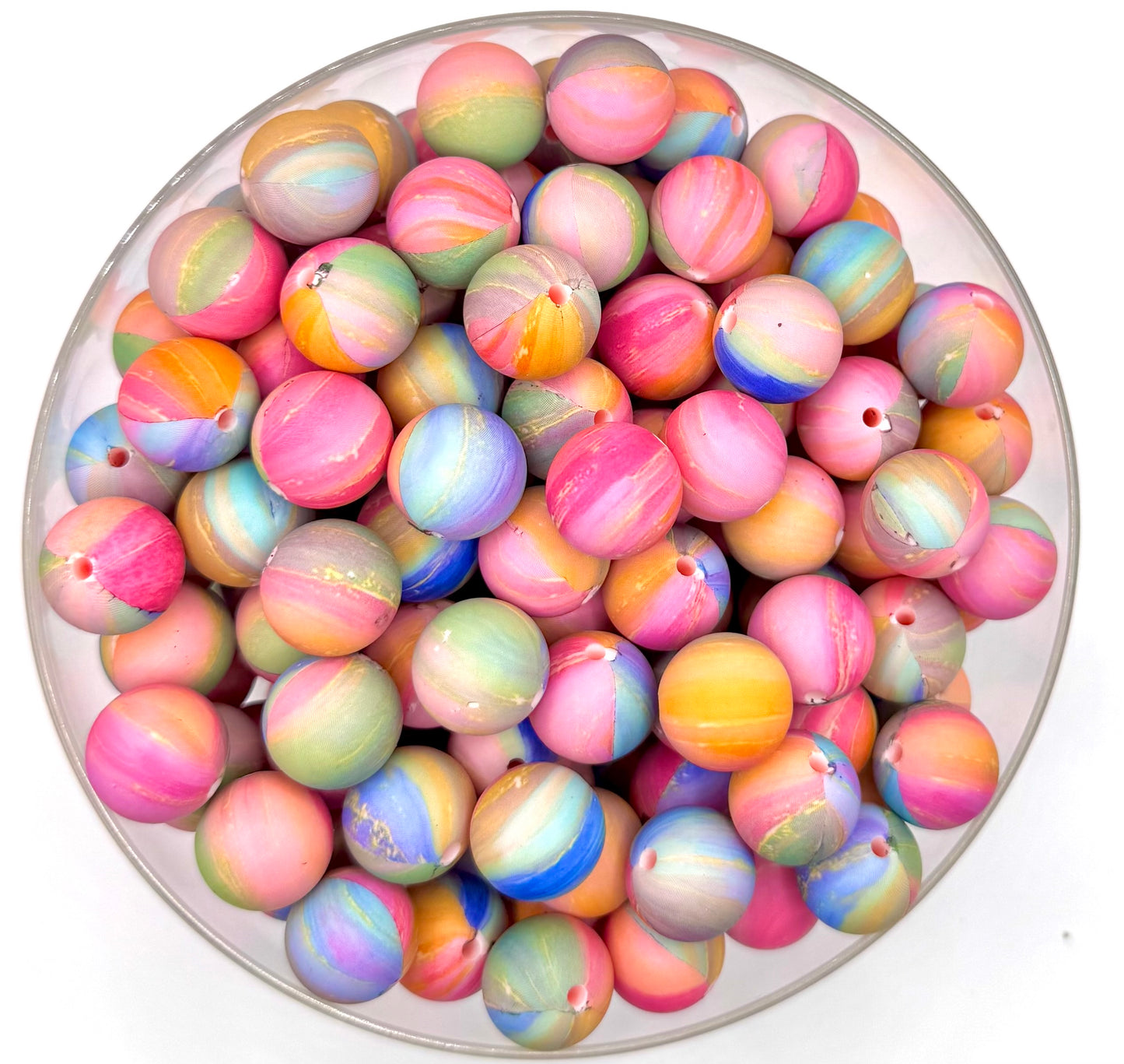 15mm sherbet marble (HBK exclusive) silicone bead