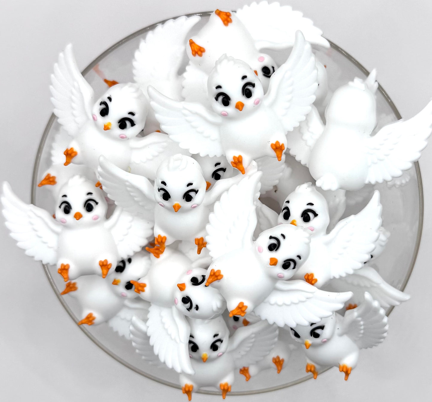 3D dove (HBK exclusive) silicone focal bead