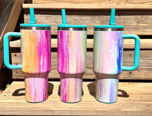 40oz sherbet marble stainless steel leakproof tumbler (HBK exclusive)