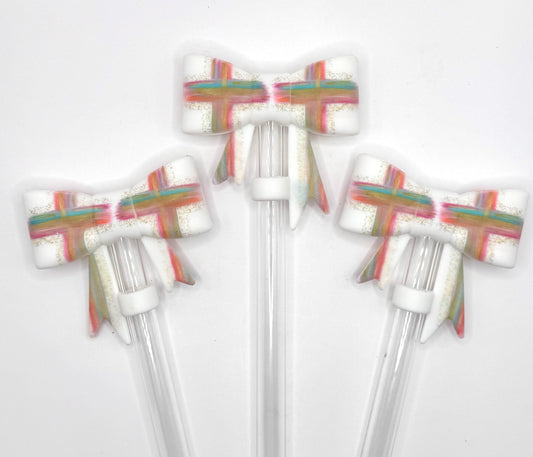 Brushstroke cross (exclusive) silicone straw topper