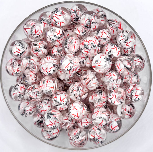 16mm snowman acrylic fancy bead