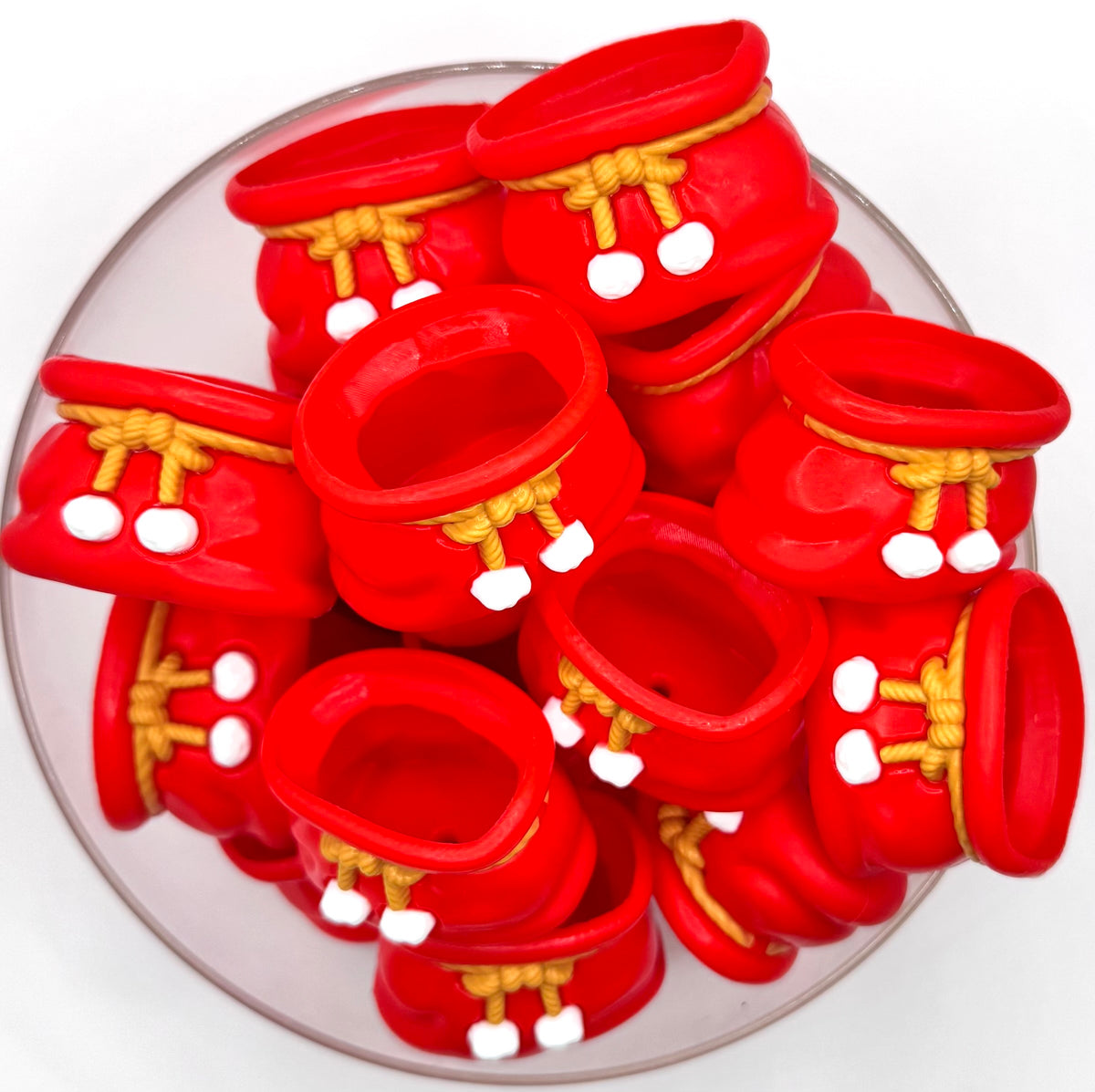 3D Santa’s Christmas sack (HBK exclusive) silicone focal bead