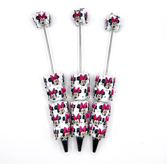 Girly mouse bling beadable pen