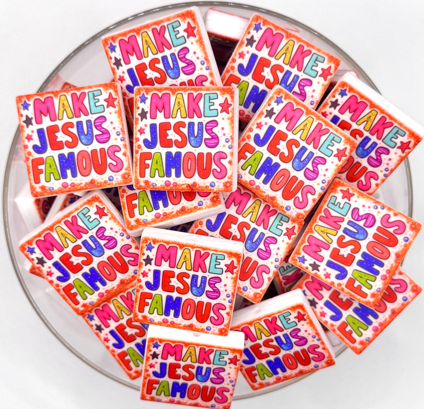 Make Jesus famous (HBK exclusive) silicone focal bead