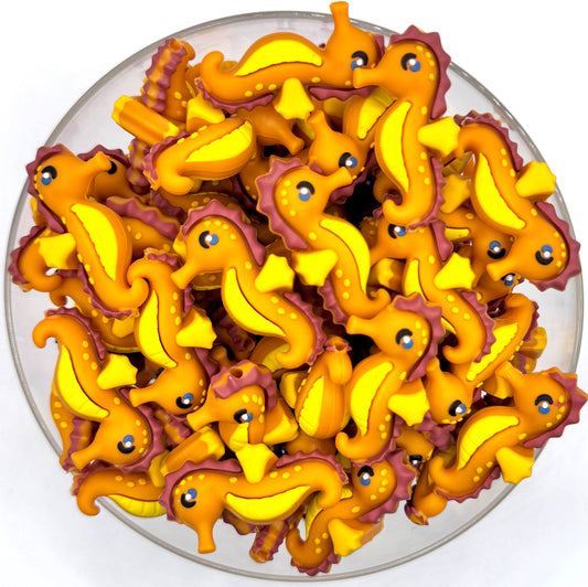 3D seahorse silicone focal bead