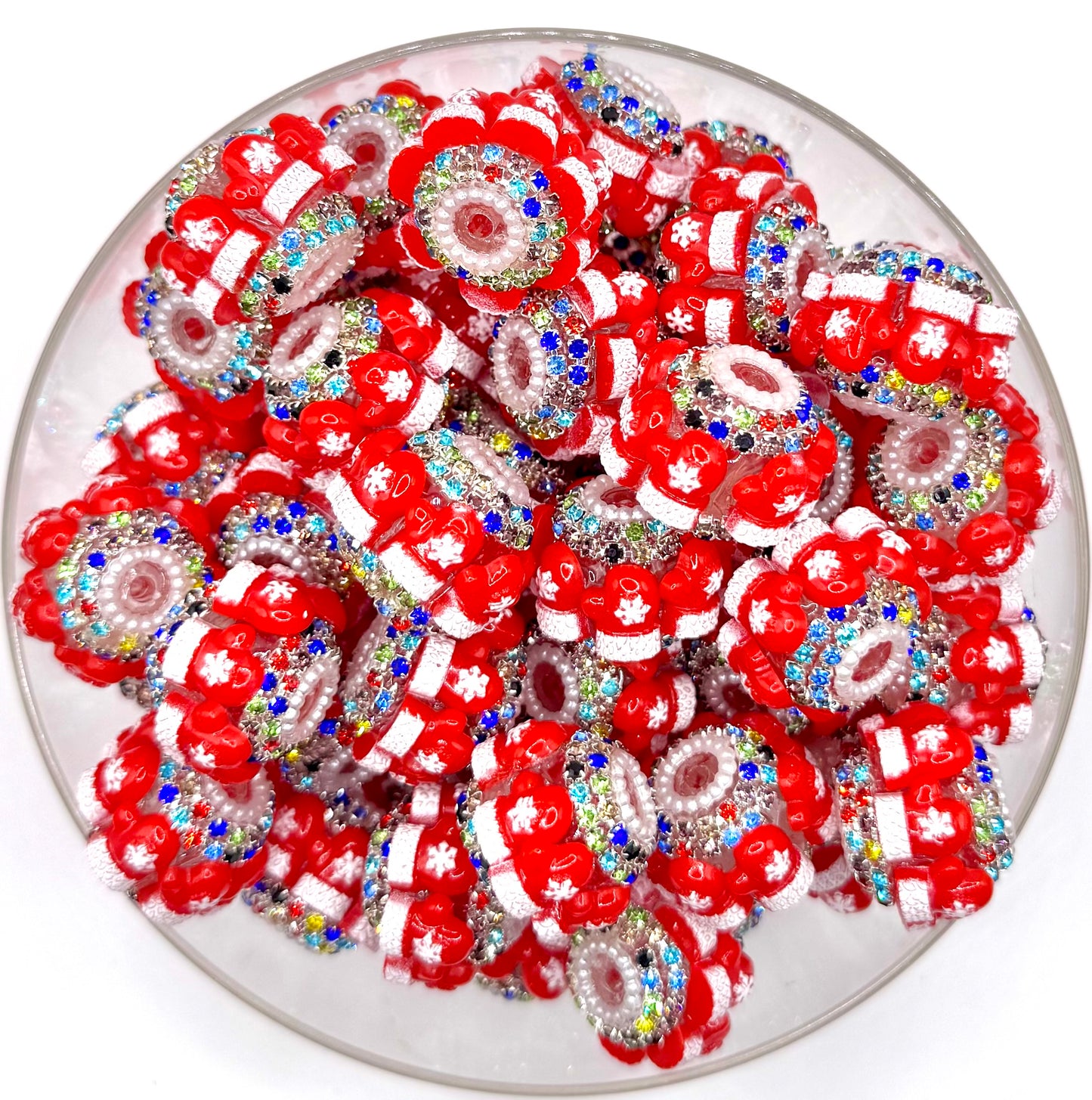 20mm Christmas mitten acrylic fancy bead