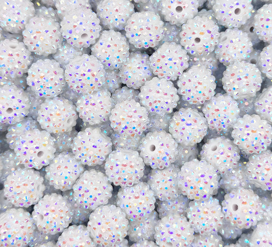 16mm white rhinestone acrylic bead
