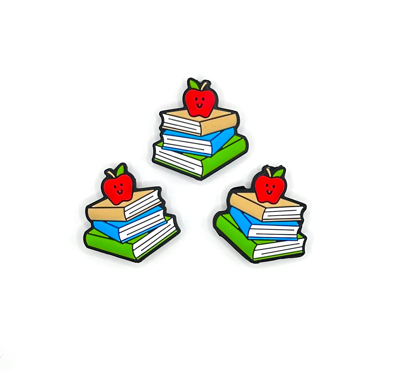 Stacked books silicone focal bead