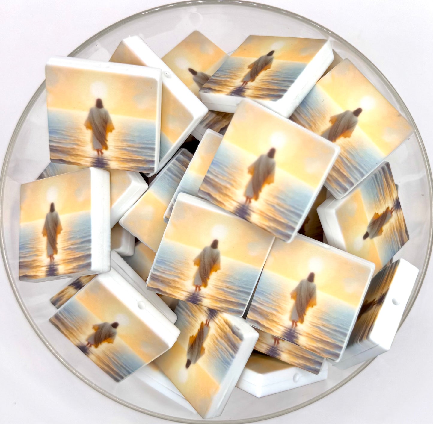 Jesus walking on water portrait (HBK exclusive) silicone focal bead