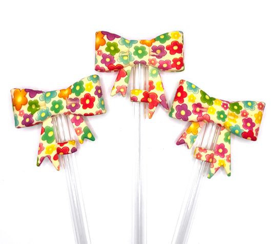 Blonde Daisy silicone bow straw topper (HBK exclusive & collab)