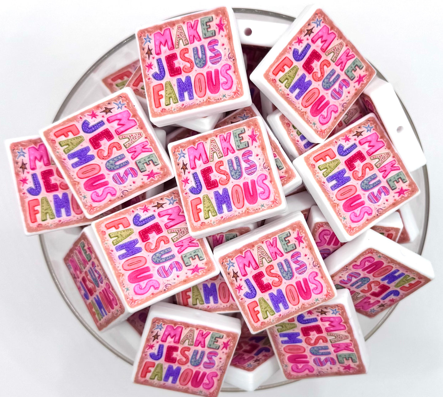 Make Jesus famous (HBK exclusive) silicone focal bead