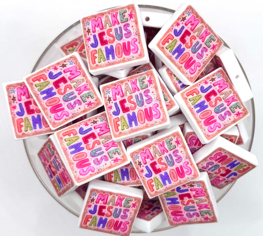 Make Jesus famous (HBK exclusive) silicone focal bead