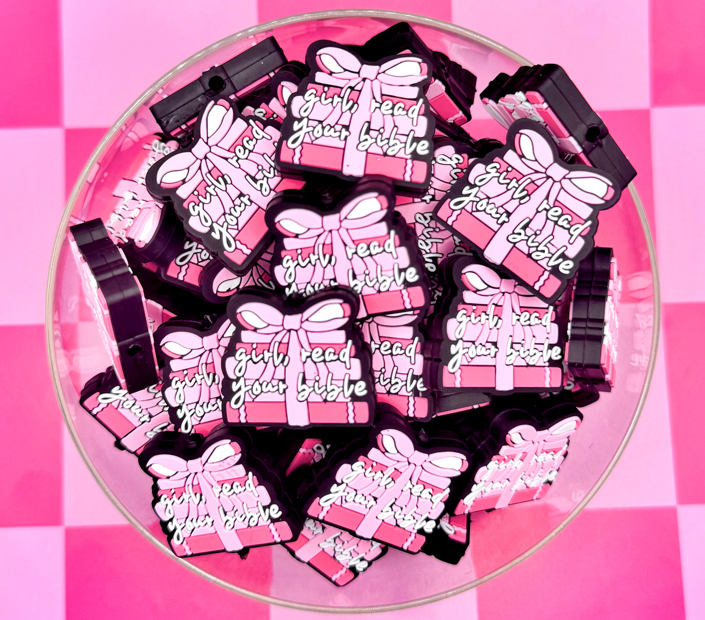 Girl read your Bible silicone focal bead