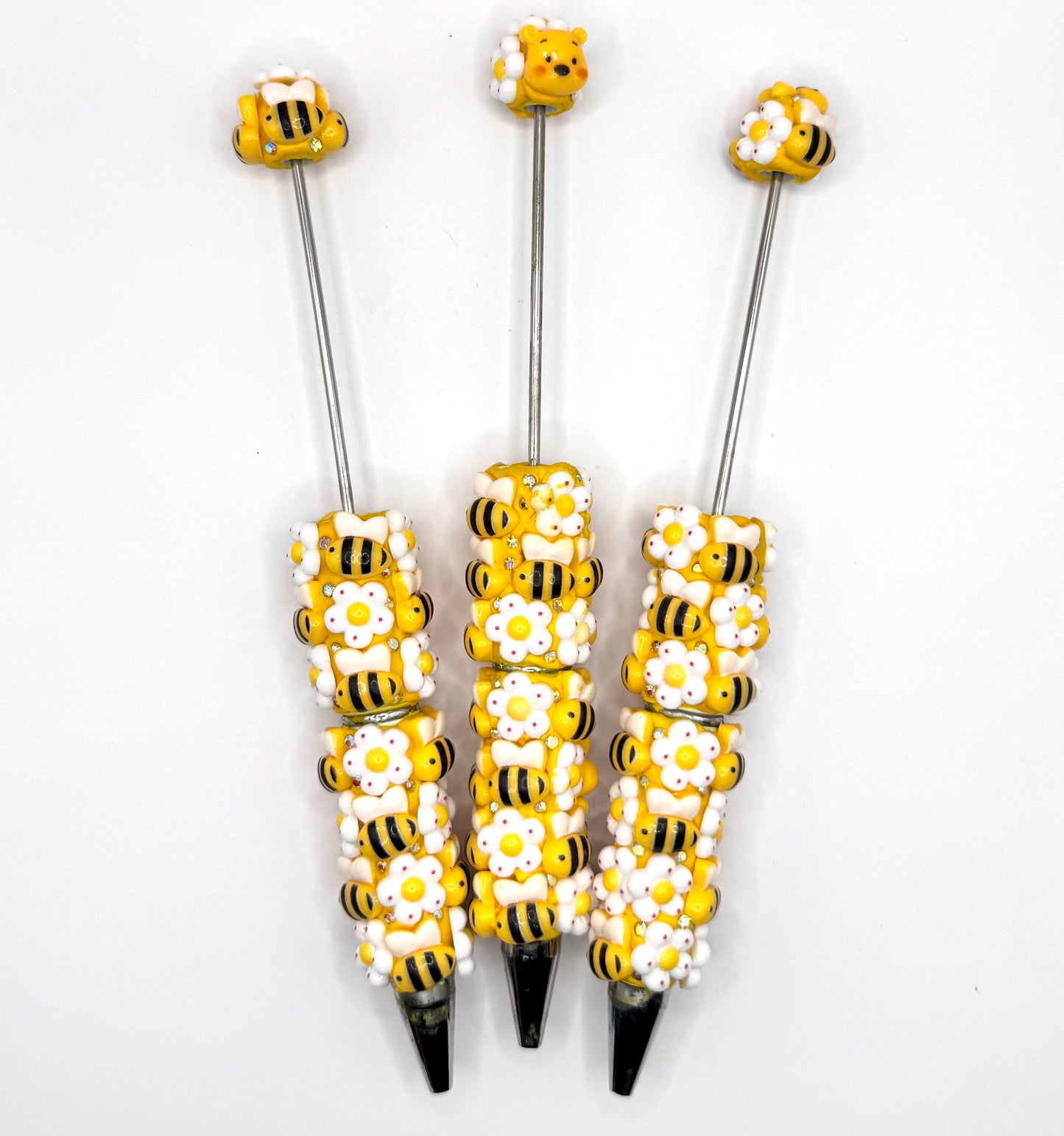 Honeybee and daisy bling beadable pen