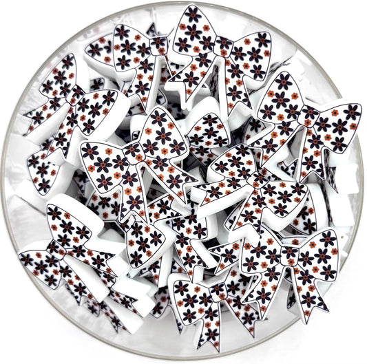 Rustic daisy printed bow (HBK exclusive and collab) silicone focal bead
