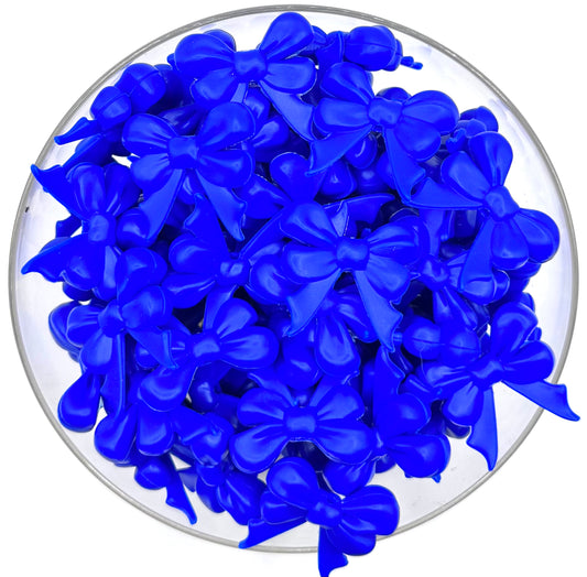 3D ribbon deep blue bow long tail (HBK exclusive & collab) silicone focal bead