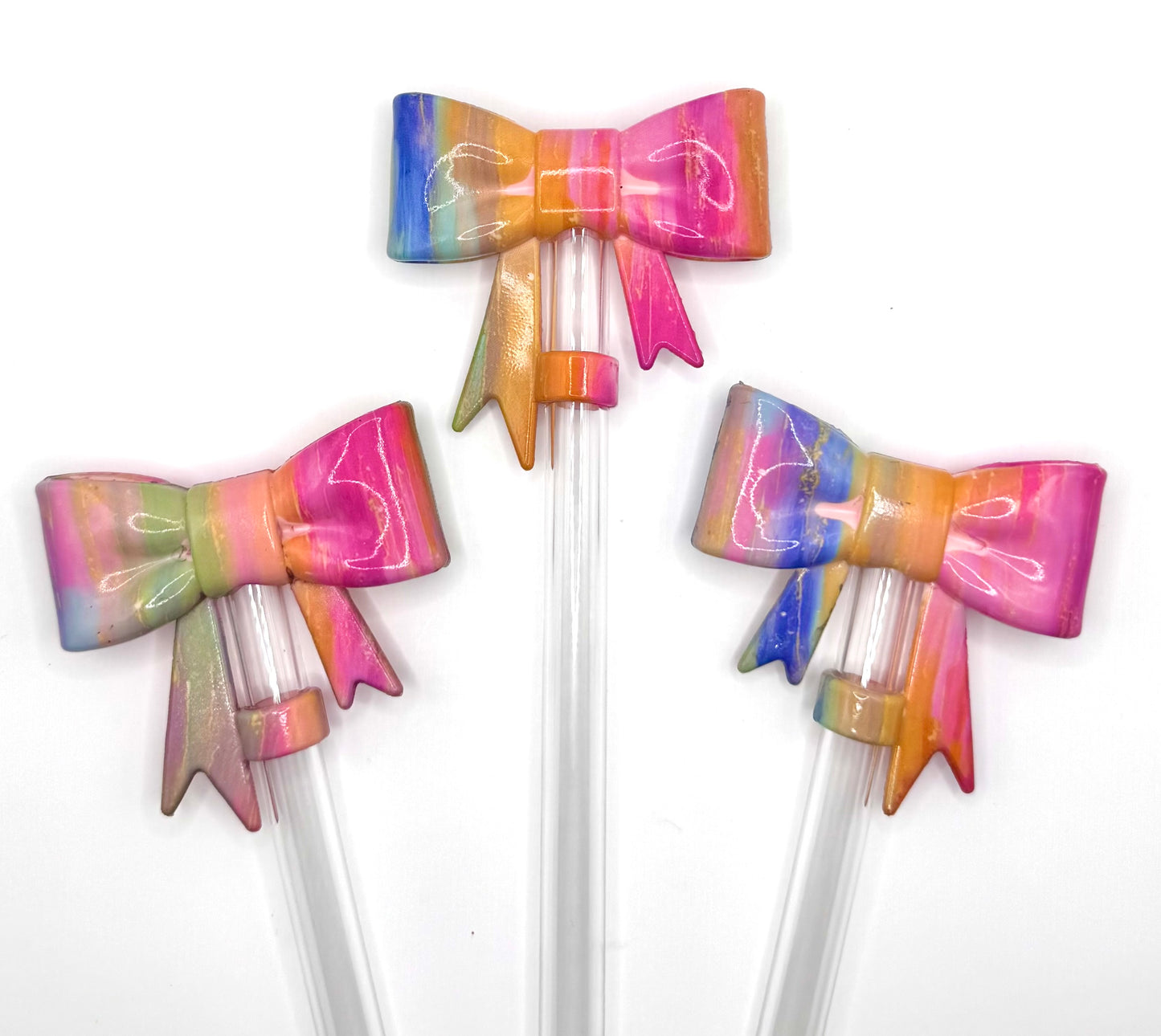 Sherbet marble big bow straw topper (HBK exclusive)