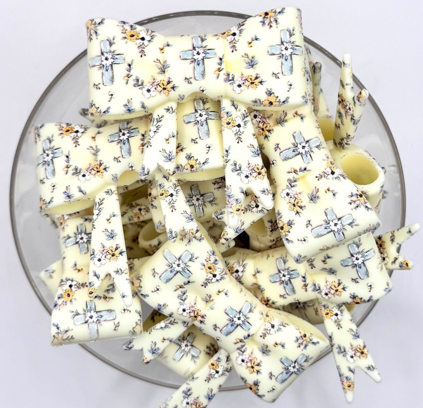 Vintage cross bow silicone focal bead