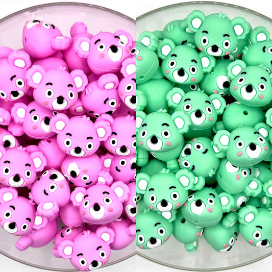 3D baby koala bear silicone focal bead