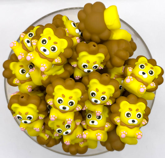 3D Lennox the lion (exclusive) silicone focal bead