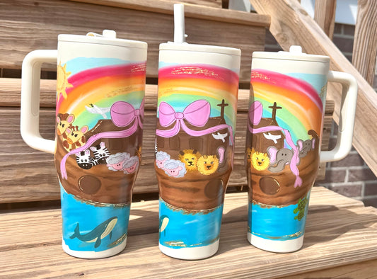 40 oz Noahs ark stainless steel leakproof tumbler