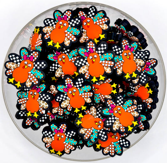 Ms. Gobbles the turkey silicone focal bead