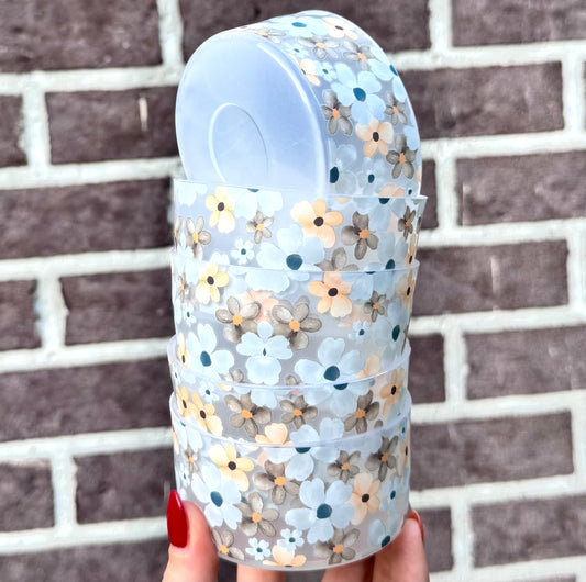 Boho watercolor daisy silicone tumbler boot (HBK exclusive & collab)