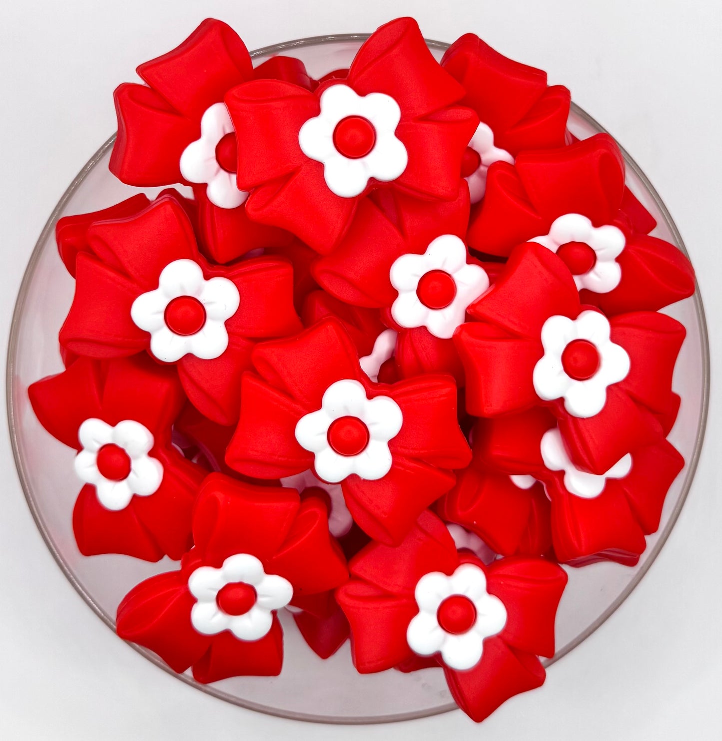 3D big daisy bow (HBK exclusive) silicone focal bead