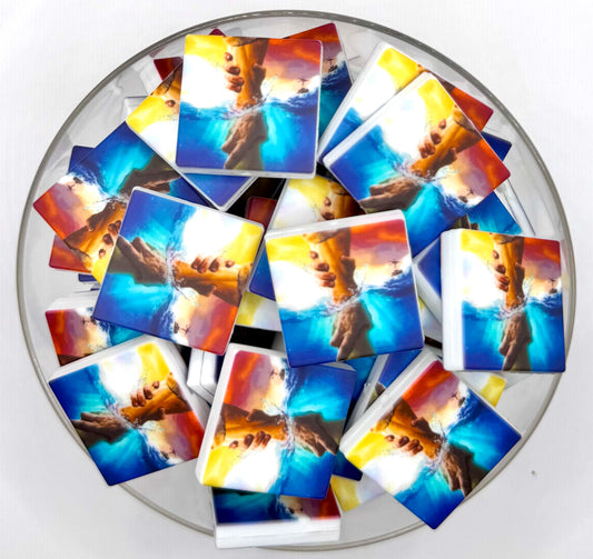 Jesus pulling Peter out of the water Matthew 14:22 (HBK exclusive) silicone focal bead