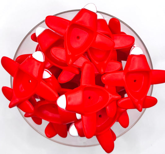 3D red airplane (HBK exclusive) silicone focal bead