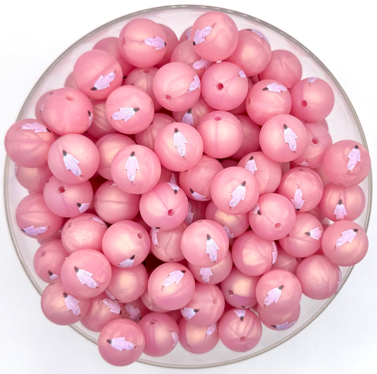 15mm pink marble Jesus walking on water (HBK exclusive) silicone bead