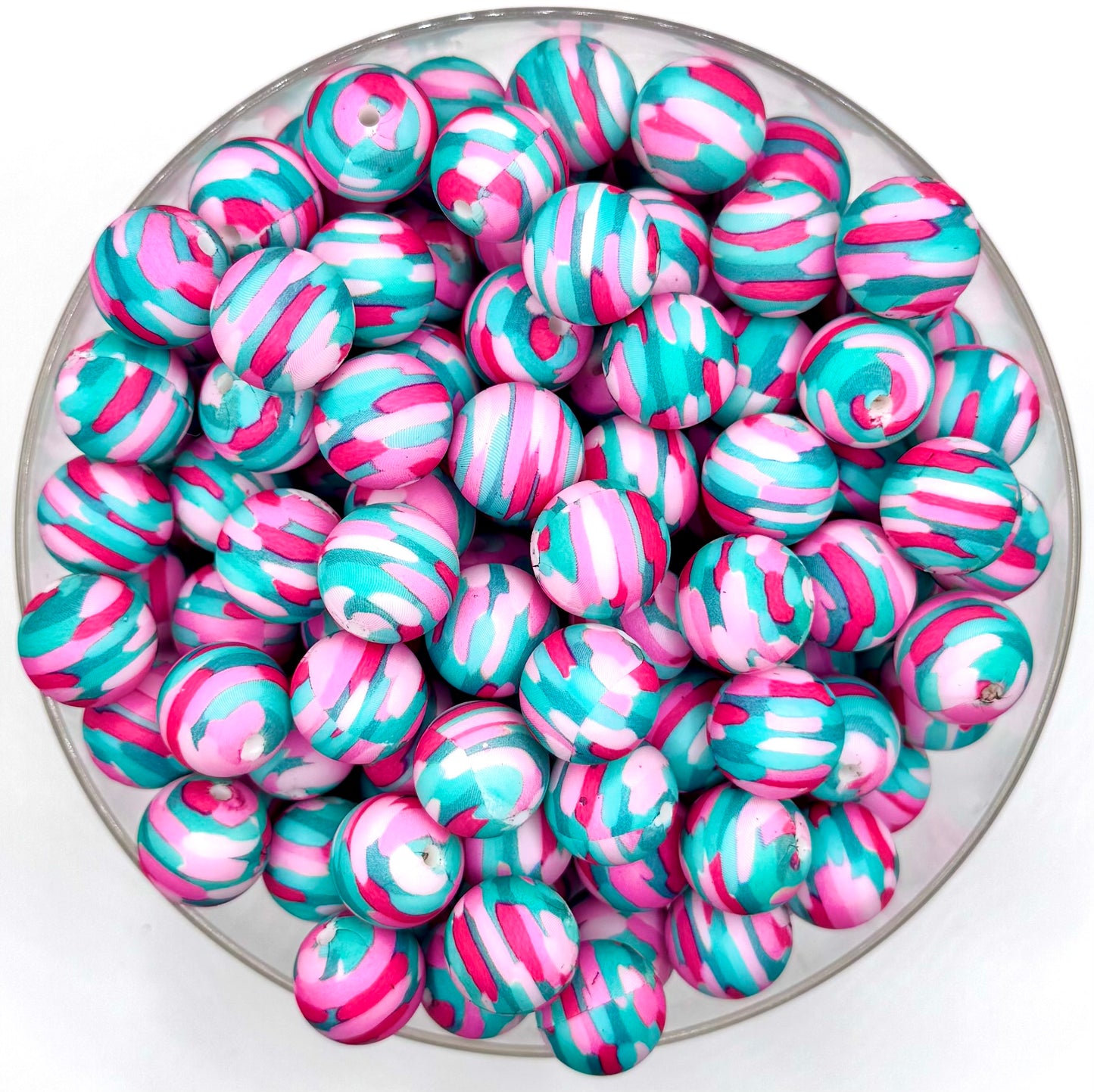 15mm cotton candy waterbrush printed bead (HBK exclusive & collab)