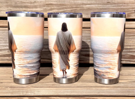 30 oz Jesus walking on water stainless steel tumbler (HBK exclusive)